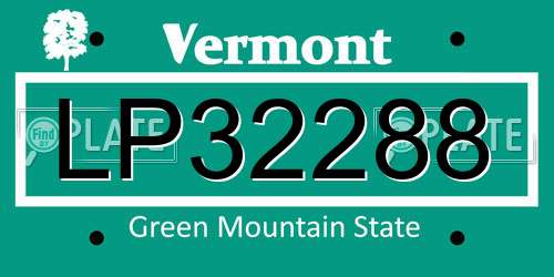 LP32288 Vermont License Plate