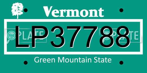 LP37788 Vermont License Plate