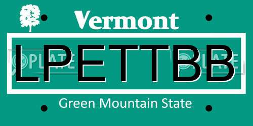 LPETTBB Vermont License Plate
