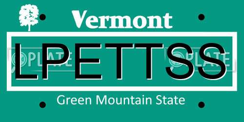 LPETTSS Vermont License Plate