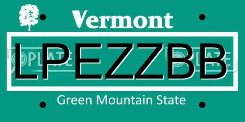 LPEZZBB Vermont License Plate