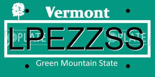 LPEZZSS Vermont License Plate