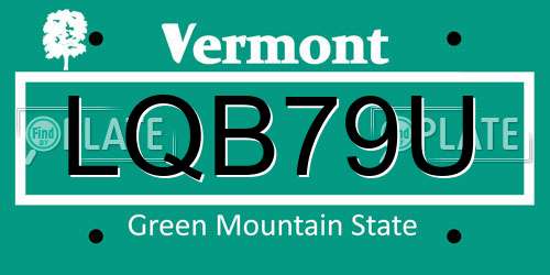 LQB79U Vermont License Plate