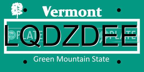 LQDZDEE Vermont License Plate