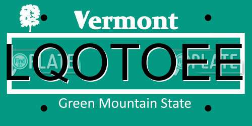 LQOTOEE Vermont License Plate