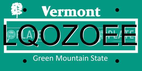 LQOZOEE Vermont License Plate
