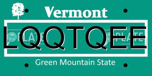 LQQTQEE Vermont License Plate