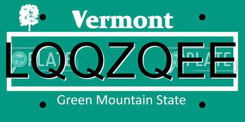 LQQZQEE Vermont License Plate