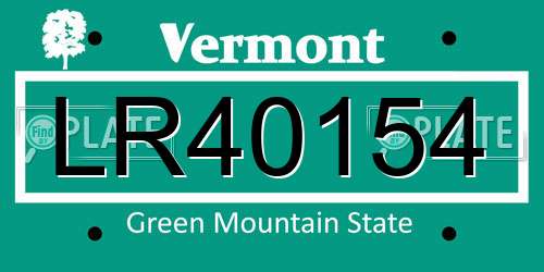 LR40154 Vermont License Plate