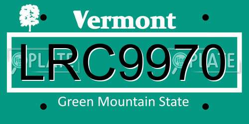 LRC9970 Vermont License Plate