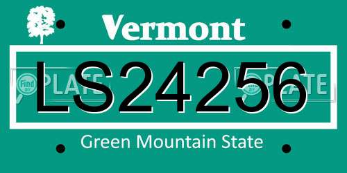 LS24256 Vermont License Plate