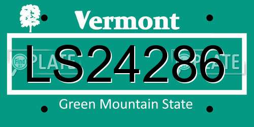 LS24286 Vermont License Plate