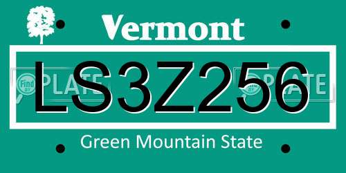 LS3Z256 Vermont License Plate