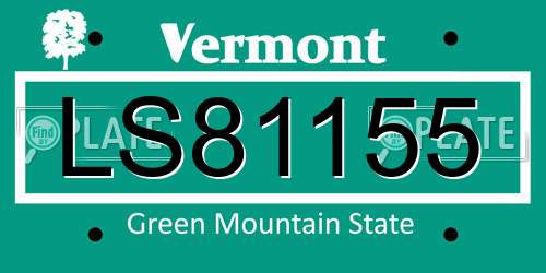 LS81155 Vermont License Plate