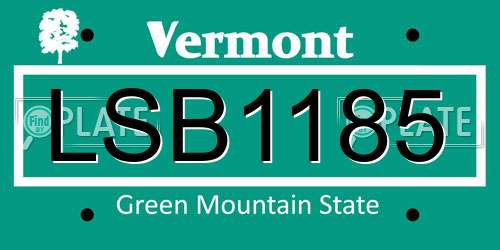 LSB1185 Vermont License Plate
