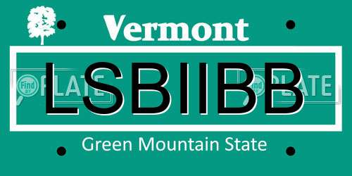 LSBIIBB Vermont License Plate