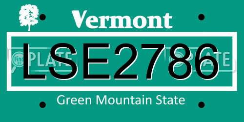 LSE2786 Vermont License Plate
