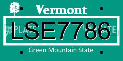 LSE7786 Vermont License Plate