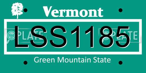 LSS1185 Vermont License Plate