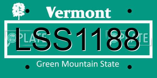 LSS1188 Vermont License Plate