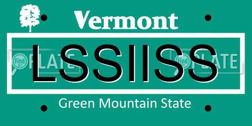 LSSIISS Vermont License Plate