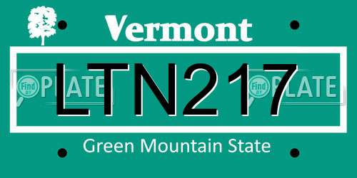 LTN217 Vermont License Plate
