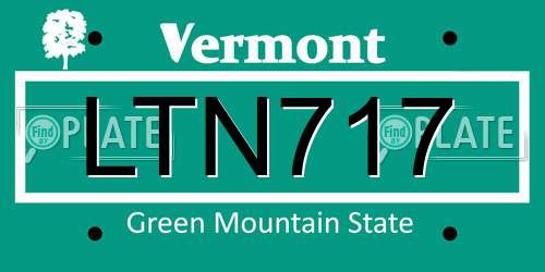 LTN717 Vermont License Plate