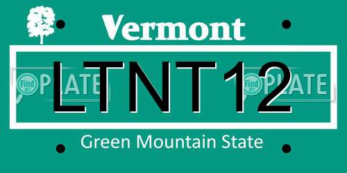 LTNT12 Vermont License Plate