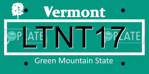 LTNT17 Vermont License Plate