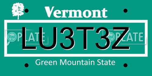 LU3T3Z Vermont License Plate