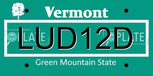 LUD12D Vermont License Plate