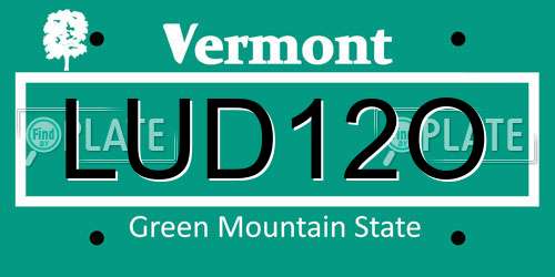 LUD12O Vermont License Plate