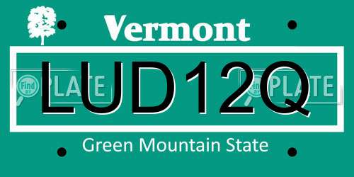 LUD12Q Vermont License Plate