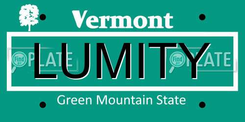 LUMITY Vermont License Plate