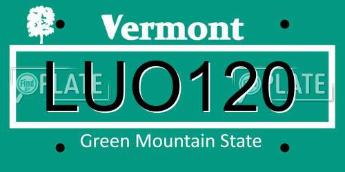 LUO120 Vermont License Plate