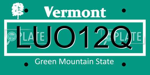 LUO12Q Vermont License Plate