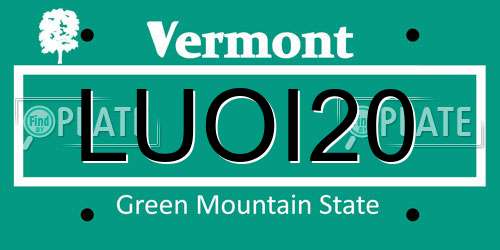 LUOI20 Vermont License Plate