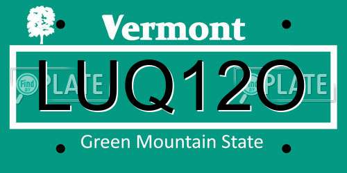 LUQ12O Vermont License Plate