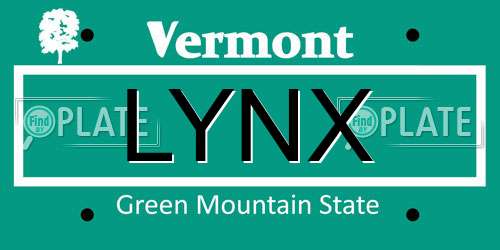 LYNX Vermont License Plate