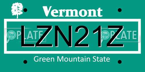 LZN21Z Vermont License Plate