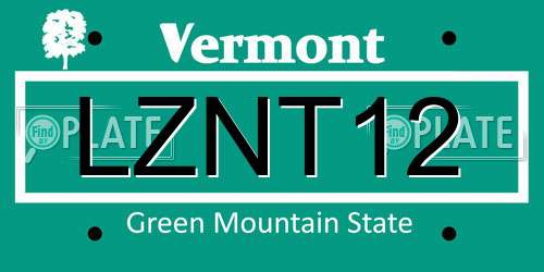 LZNT12 Vermont License Plate