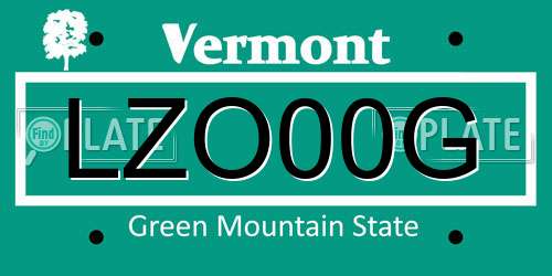 LZO00G Vermont License Plate