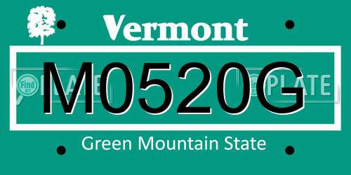 M0520G Vermont License Plate
