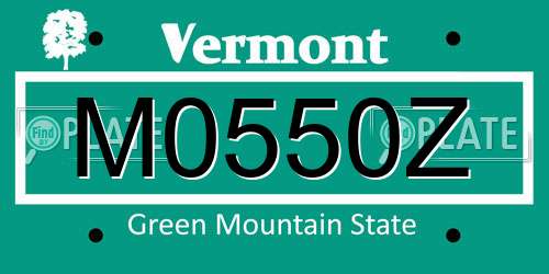 M0550Z Vermont License Plate