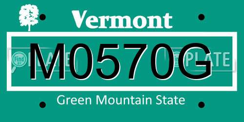 M0570G Vermont License Plate
