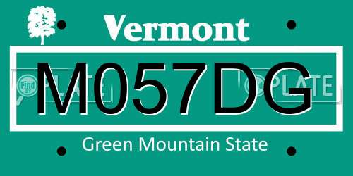 M057DG Vermont License Plate