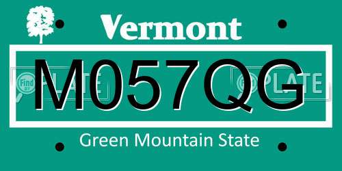 M057QG Vermont License Plate