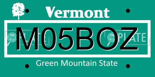 M05BOZ Vermont License Plate