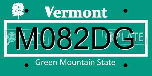 M082DG Vermont License Plate