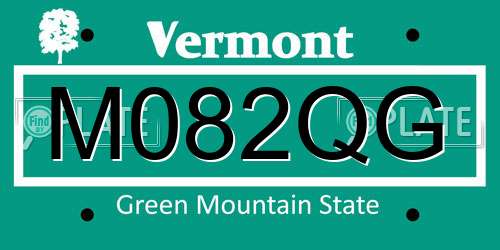 M082QG Vermont License Plate